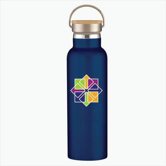 21 oz Tipton Stainless Insulated Bottle with Bamboo Lid - Full Color