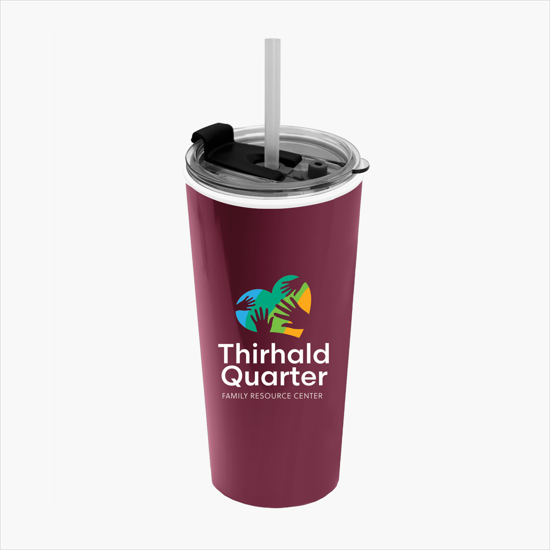 18 oz Road Master Tumbler with Flip Up Lid and Straw - Full Color