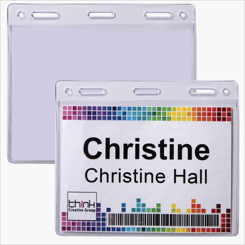 3 x 4 Top-Loading All-Purpose Vinyl Badge Holders - Slotted