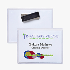 3 x 4 Top-Loading All-Purpose Vinyl Badge Holders - Magnet Attachment