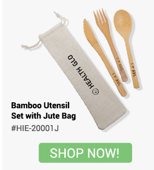 Bamboo Utensil Set W/Jute Bag- Shop Now!