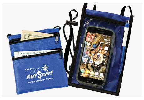 Neck Wallet with Double Zipper and Tech Pouch Neck Wallet