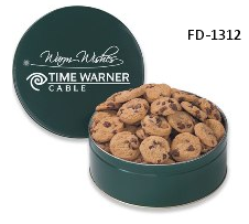 Medium Tin with Mini Chocolate Chip Cookies, Item #FD-1312