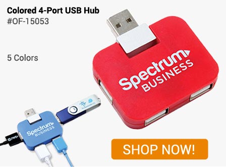OF-15053 - Colored 4-Port USB Hub - Shop Now!