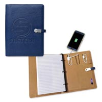 Custom Executive Junior Power Bank Binder with USB Drive Closure