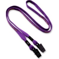 1/2 in. No-Flip Cotton Lanyard with Double Bulldog Clip
