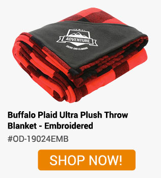#OD-19024EMB - Buffalo Plaid Ultra Plush Throw Blanket - Embroidered - Shop Now!