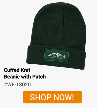 WE-18020 - Cuffed Knit Beanie with Patch - Shop Now!