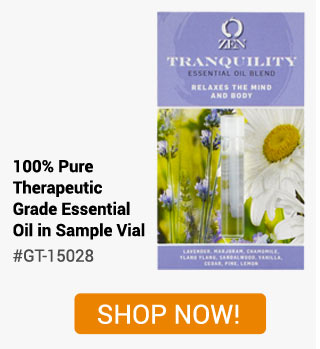 #GA-15028 - 100% Pure Therapeutic Grade Essential Oil In Sample Vial On Full Color Card - Shop Now!