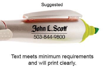 Pen Printed with Larger, Legible Font