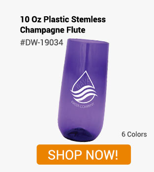DW-19034 - 10 Oz Plastic Stemless Champagne Flute - Shop Now!