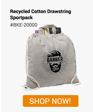 BKE-20000 - Recycled Cotton Drawstring Sportpack - Shop Now!