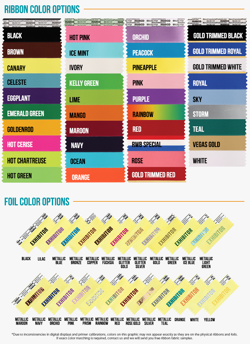 Customize Your MARCO Badge Ribbons w/Your Choice of Ribbon Color