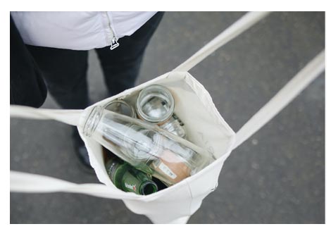 Bag with Empty Bottles