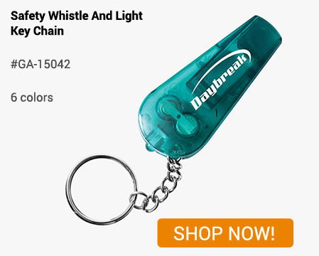 GA-15042 - Safety Whistle and Light Key Chain - Shop Now!