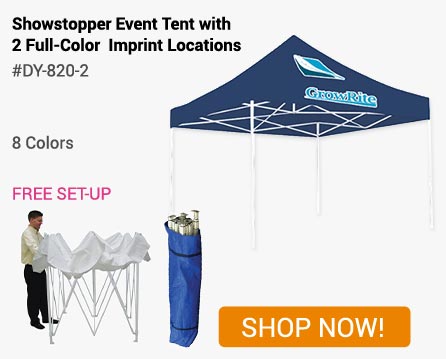 DY-820-2 - Showstopper Event Tent-Full Color With 2 Imprint Locations - Shop Now!