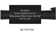 Art 101: 6pt Text-Only Imprint Example.